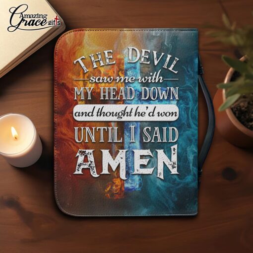 The Devil Thought He Won Until I Said Amen - Bible Cover XL - Image 4