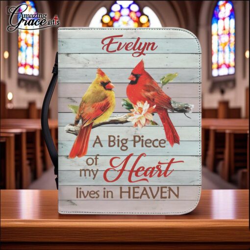 Cardinal A Big Piece Of My Heart Lives In Heaven  - Bible Cover M - Image 2