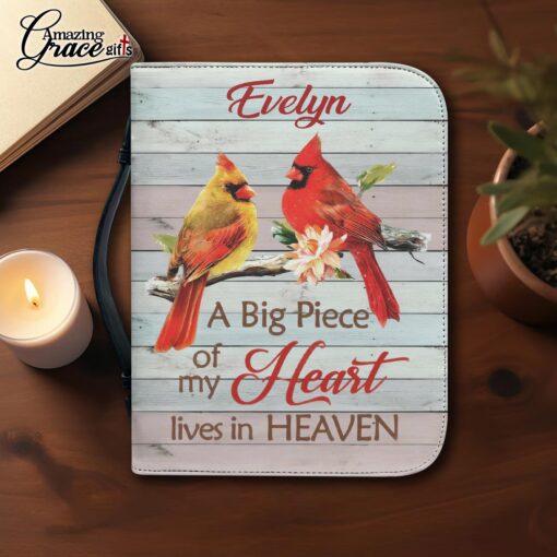 Cardinal A Big Piece Of My Heart Lives In Heaven  - Bible Cover M - Image 3