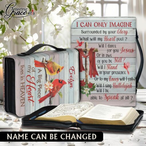 Cardinal A Big Piece Of My Heart Lives In Heaven  - Bible Cover M