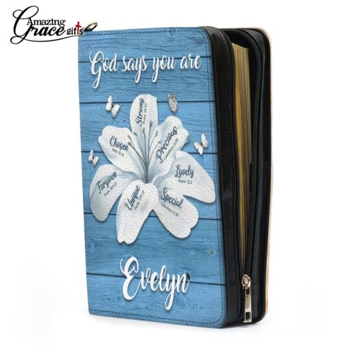 God Says You Are Lily Christ Cross Lilies Flower - Bible Cover M - Image 7