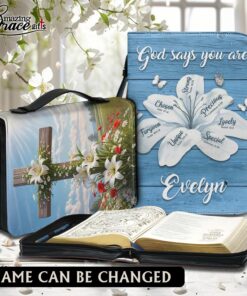 God Says You Are Lily Christ Cross Lilies Flower - Bible Cover 2XL