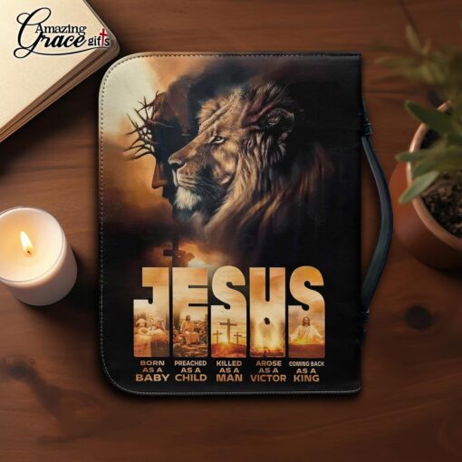 Lion Jesus Born As A Baby Coming Back As A King  - Bible Cover XL - Image 4