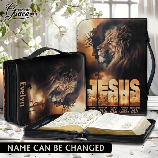 Lion Jesus Born As A Baby Coming Back As A King  - Bible Cover XL