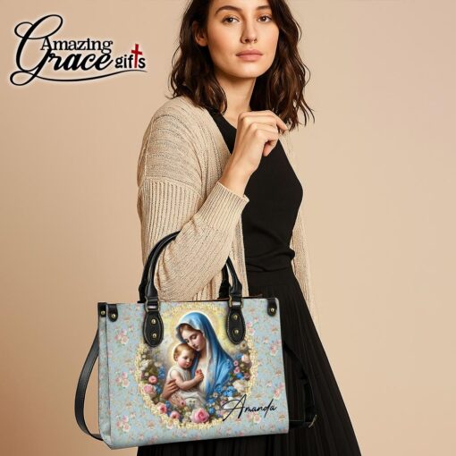 Virgin Mary Christ's Mother - Leather Handbag L - Image 5