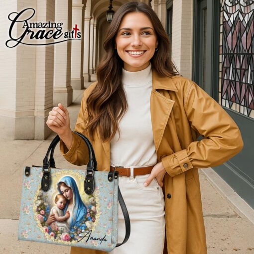 Virgin Mary Christ's Mother - Leather Handbag L - Image 6