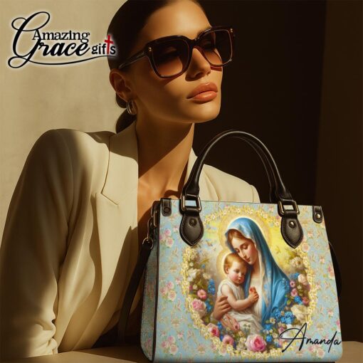Virgin Mary Christ's Mother - Leather Handbag L - Image 7
