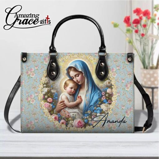 Virgin Mary Christ's Mother - Leather Handbag L - Image 9