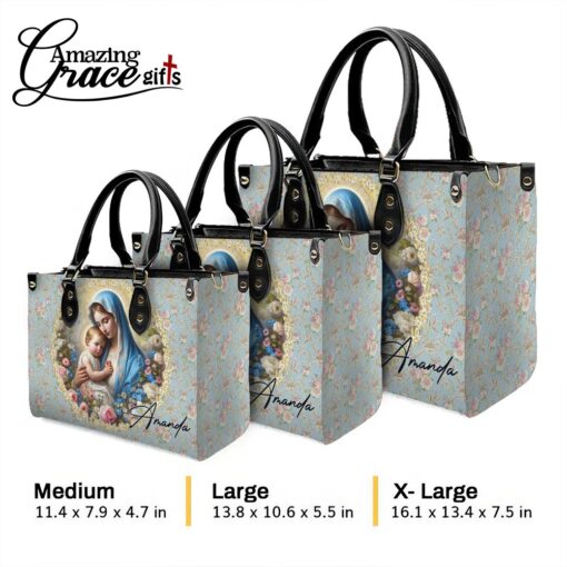 Virgin Mary Christ's Mother - Leather Handbag L - Image 10