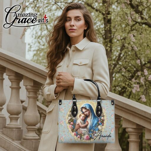 Virgin Mary Christ's Mother - Leather Handbag L - Image 3