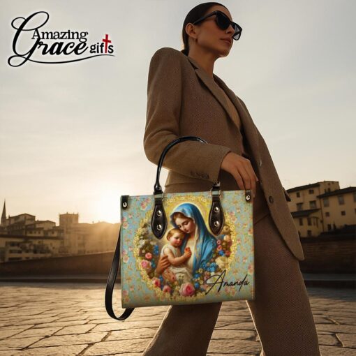 Virgin Mary Christ's Mother - Leather Handbag L - Image 4