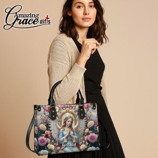Virgin Mary Christ's Mother Heaven Roses - Leather Handbag M - Image 5