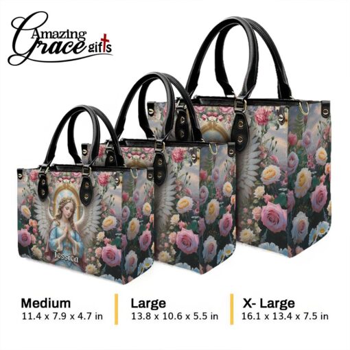 Virgin Mary Christ's Mother Heaven Roses - Leather Handbag M - Image 10
