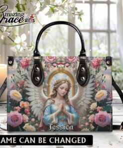 Virgin Mary Christ's Mother Heaven Roses - Leather Handbag L