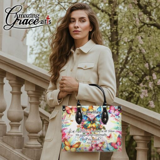 I Will Bless The Lord At All Times - Leather Handbag XL - Image 3