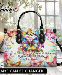 I Will Bless The Lord At All Times - Leather Handbag L