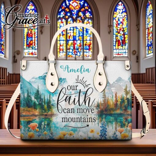 Our Faith Can Move Mountains  - Leather Handbag XL - Image 8
