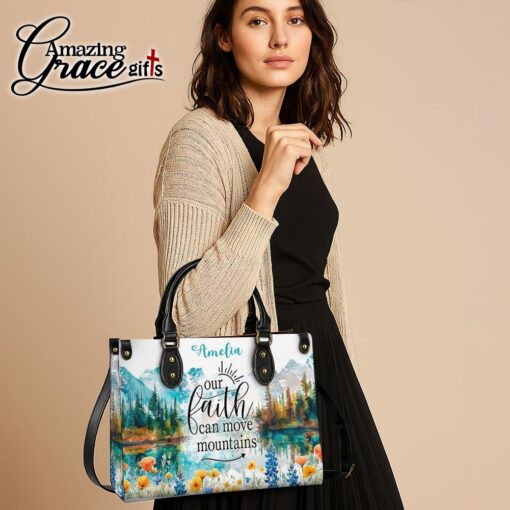 Our Faith Can Move Mountains  - Leather Handbag XL - Image 5