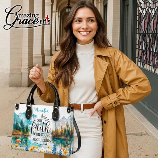 Our Faith Can Move Mountains  - Leather Handbag XL - Image 6