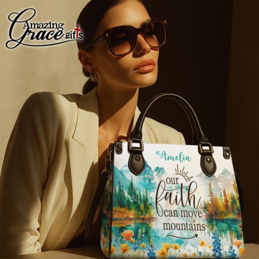 Our Faith Can Move Mountains  - Leather Handbag XL - Image 7