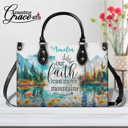 Our Faith Can Move Mountains  - Leather Handbag XL - Image 9