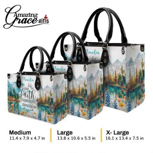 Our Faith Can Move Mountains  - Leather Handbag XL - Image 10