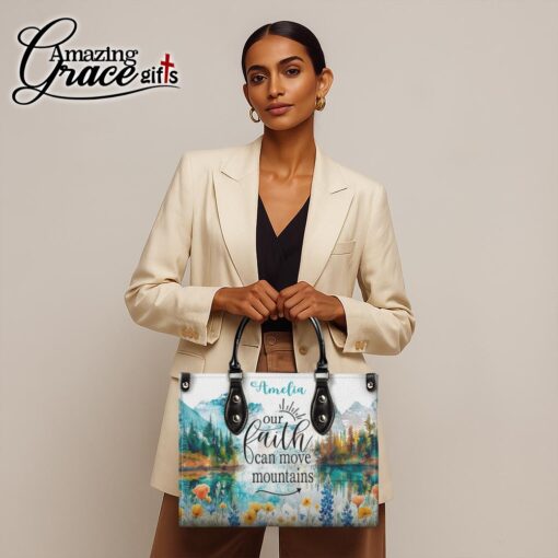 Our Faith Can Move Mountains  - Leather Handbag XL - Image 2