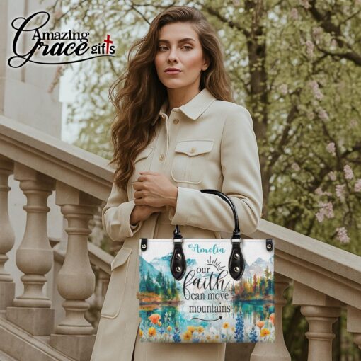 Our Faith Can Move Mountains  - Leather Handbag XL - Image 3