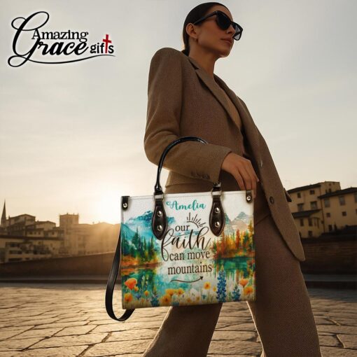 Our Faith Can Move Mountains  - Leather Handbag XL - Image 4