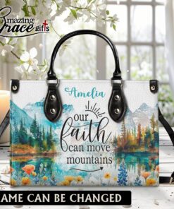 Our Faith Can Move Mountains  - Leather Handbag L