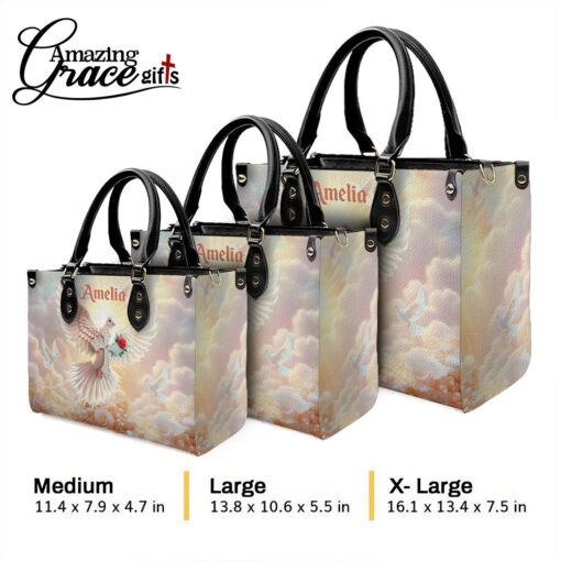 Jesus's Dove Cross Christian Faith - Leather Handbag L - Image 10