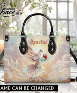 Jesus's Dove Cross Christian Faith - Leather Handbag L