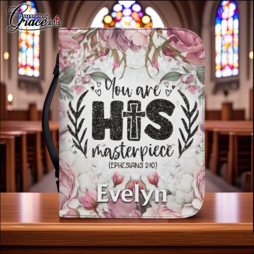 Flowers You Are His Masterpiece Jesus Christ - Bible Cover 2XL - Image 2