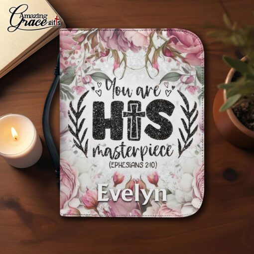Flowers You Are His Masterpiece Jesus Christ - Bible Cover 2XL - Image 3
