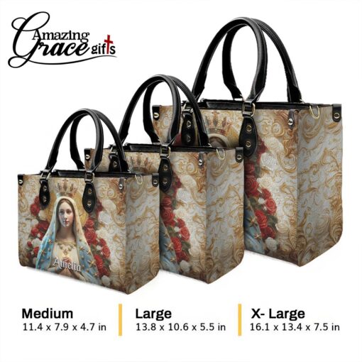 Christ's Mother Virgin Mother Halo Of Roses - Leather Handbag M - Image 10