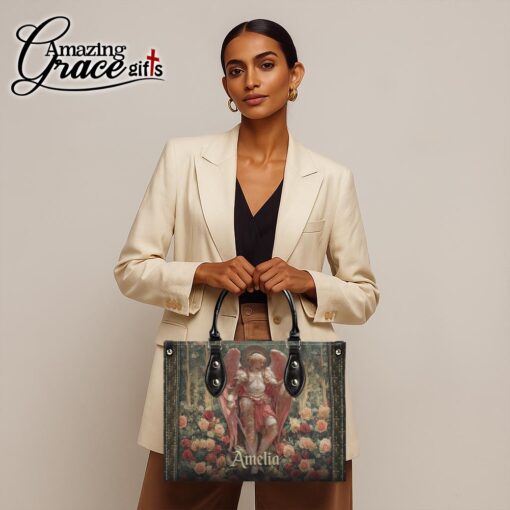 Archangel's Triumph Halo Of Roses Christ Jesus  - Leather Handbag M - Image 2
