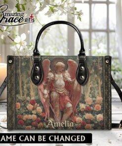 Archangel's Triumph Halo Of Roses Christ Jesus  - Leather Handbag L