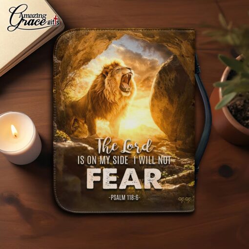 Lion The Lord Is On My Side I Will Not Fear - Bible Cover 2XL - Image 4