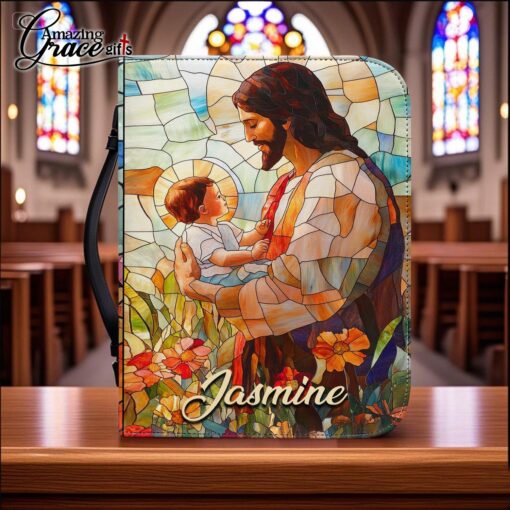 Grained Glass Jesus I Am A Child Of God - Bible Cover 2XL - Image 2