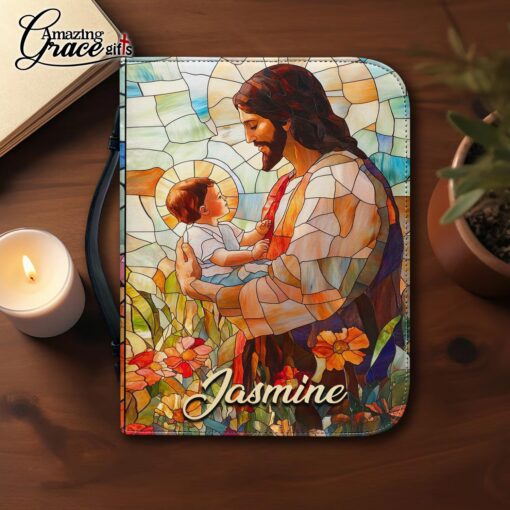 Grained Glass Jesus I Am A Child Of God - Bible Cover 2XL - Image 3