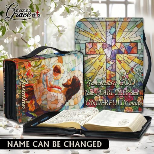 Grained Glass Jesus I Am A Child Of God - Bible Cover 2XL