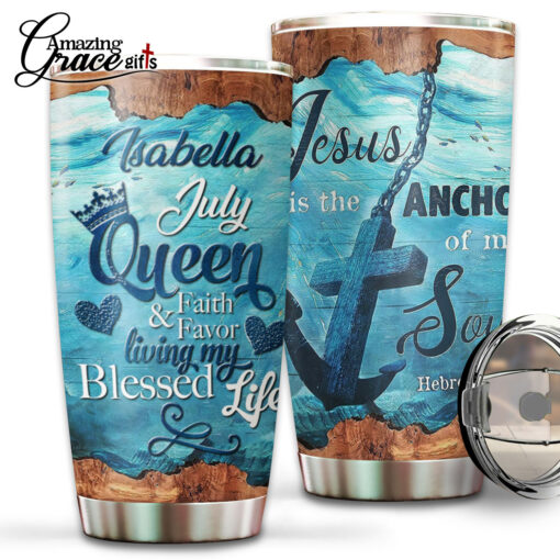 Ocean Jesus Is The Anchor Of My Soul  - Stainless Steel Tumbler 20oz - Image 2