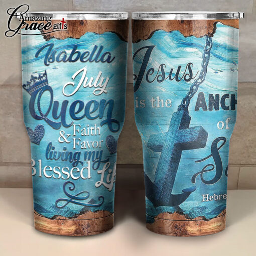 Ocean Jesus Is The Anchor Of My Soul  - Stainless Steel Tumbler 30oz - Image 3