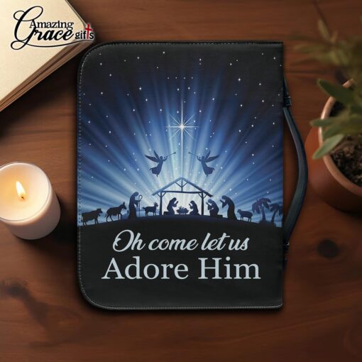 Oh Come Let Us Adore Him Jesus Christ Nativity Scene - Bible Cover 2XL - Image 4