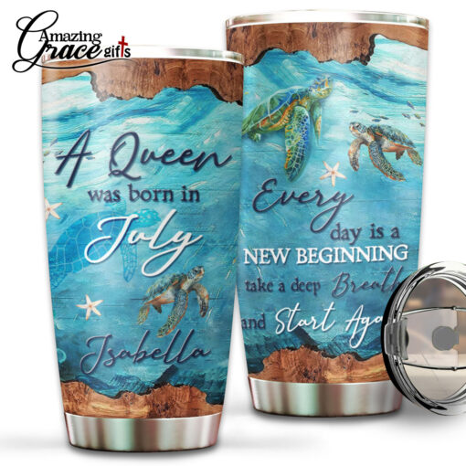 Sea Turtle Ocean Every Day Is A New Beginning - Stainless Steel Tumbler 20oz - Image 2