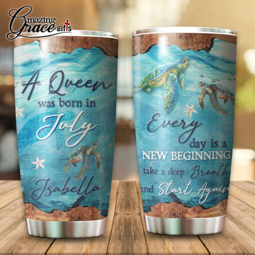 Sea Turtle Ocean Every Day Is A New Beginning - Stainless Steel Tumbler 20oz - Image 5