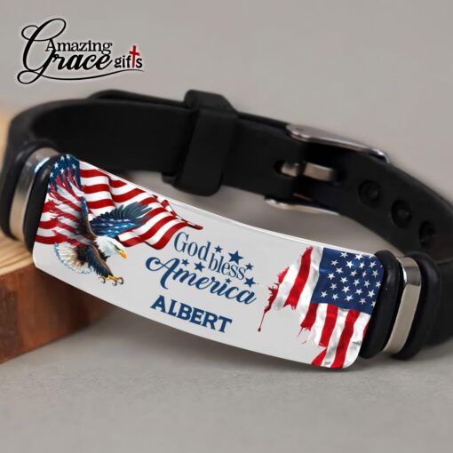 God Bless American Patriotic Christian  - Bracelet - Image 3