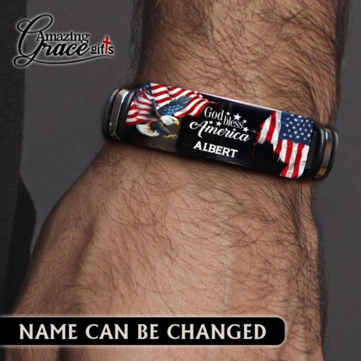 God Bless American Patriotic Christian  - Bracelet