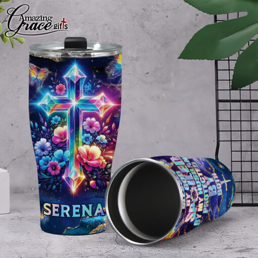Blesses By God Spoiled By My Husband Protected By Both - Stainless Steel Tumbler 30oz - Image 5
