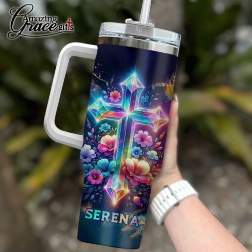 Blesses By God Spoiled By My Husband Protected By Both - Stainless Steel Tumbler 40oz - Image 4